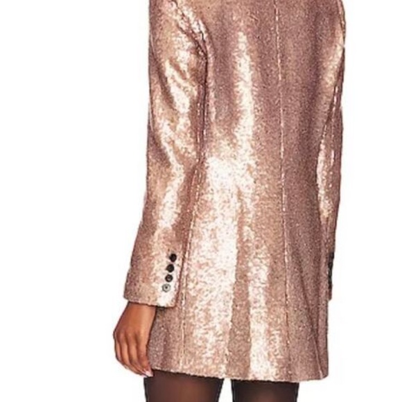 Sequin Double-Breasted Women's Jacket - Bronze - Picture 2 of 6